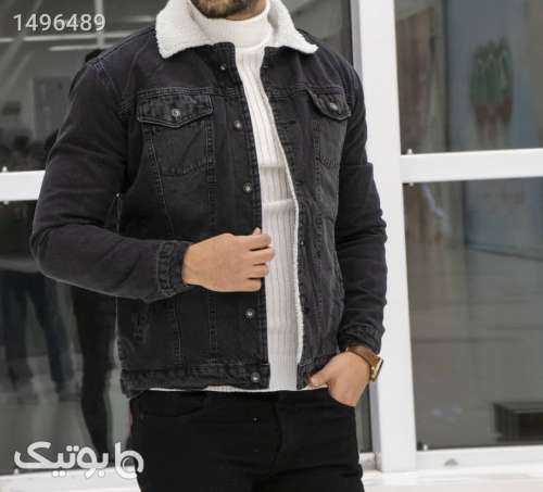 کت جین زغالی تمام خز شیک و جدید مشکی 02 2023