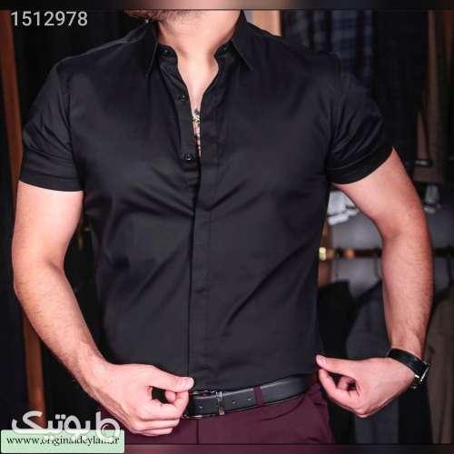 پیراهن آستین کوتاه ساده مشکی اسپرت و بسیار شیک مشکی 02 2023