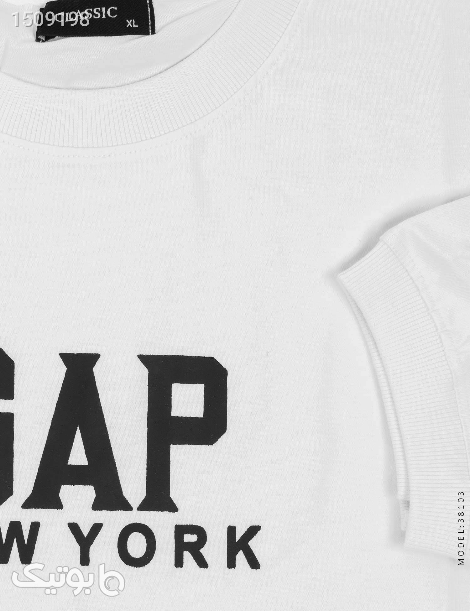 تیشرت مردانه دو رنگ یقه گرد Gap مدل 38103 سفید تی شرت و پولو شرت مردانه