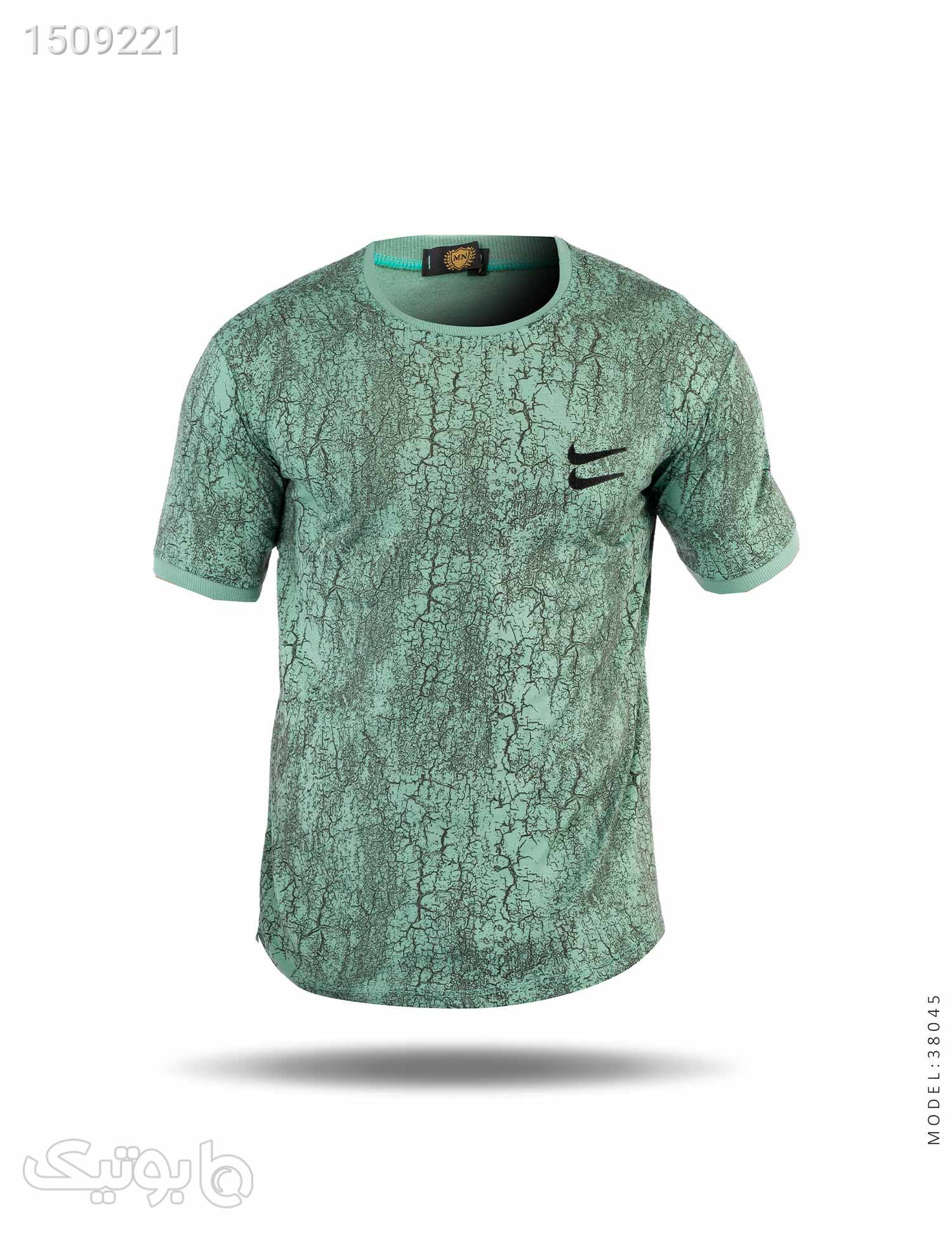 تیشرت مردانه طرحدار یقه گرد Nike مدل 38045 سبز تی شرت و پولو شرت مردانه