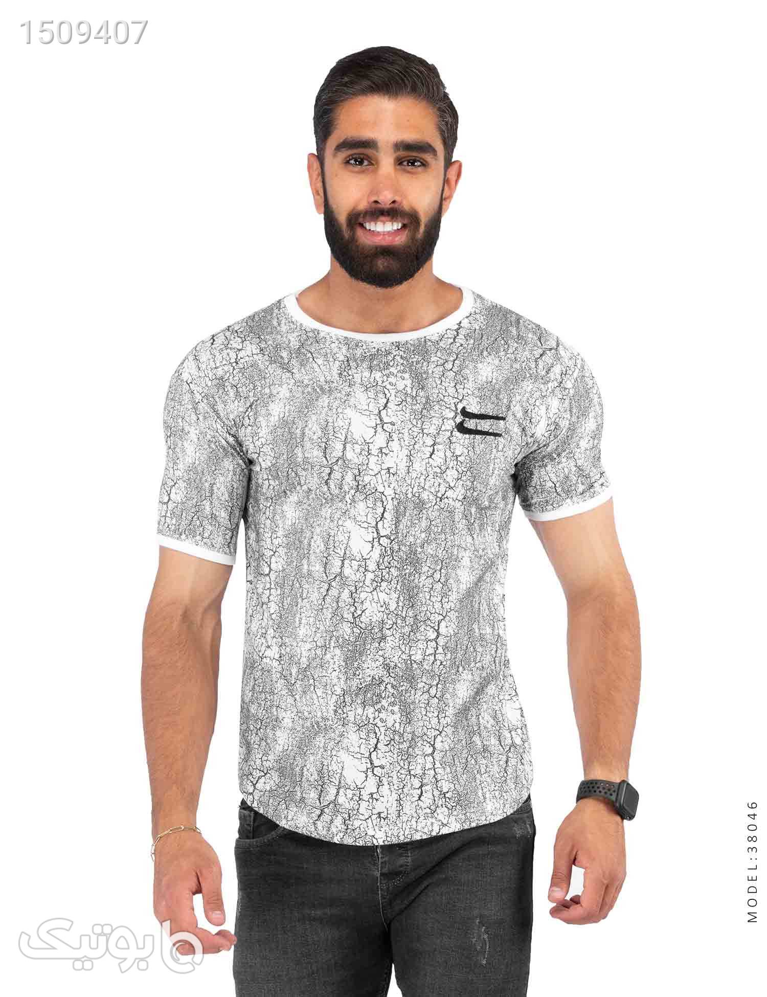 تیشرت مردانه طرحدار یقه گرد Nike مدل 38046 طوسی تی شرت و پولو شرت مردانه