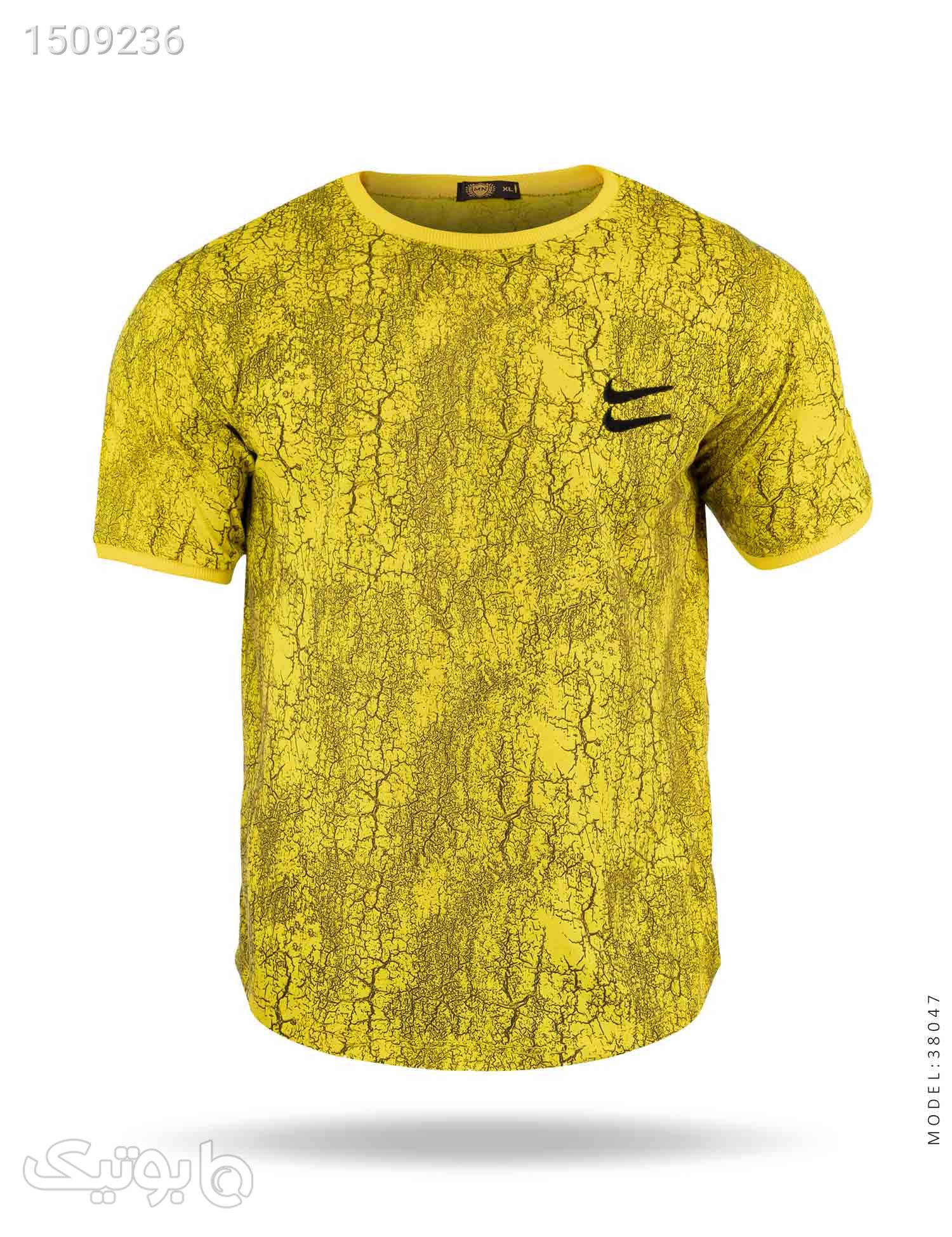 تیشرت مردانه طرحدار یقه گرد Nike مدل 38047 زرد تی شرت و پولو شرت مردانه