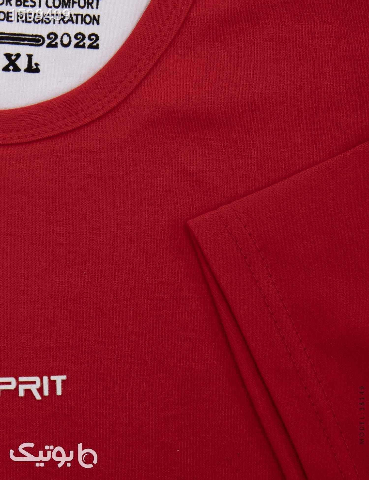تیشرت مردانه یقه گرد Esprit مدل 38149 زرشکی تی شرت و پولو شرت مردانه