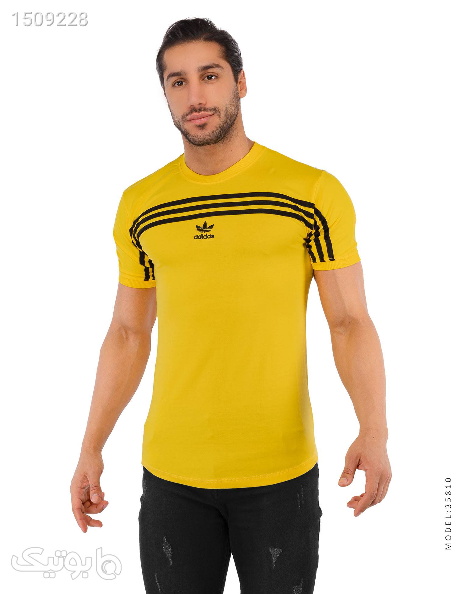 تیشرت یقه گرد مردانه Adidas مدل 35810 زرد تی شرت و پولو شرت مردانه