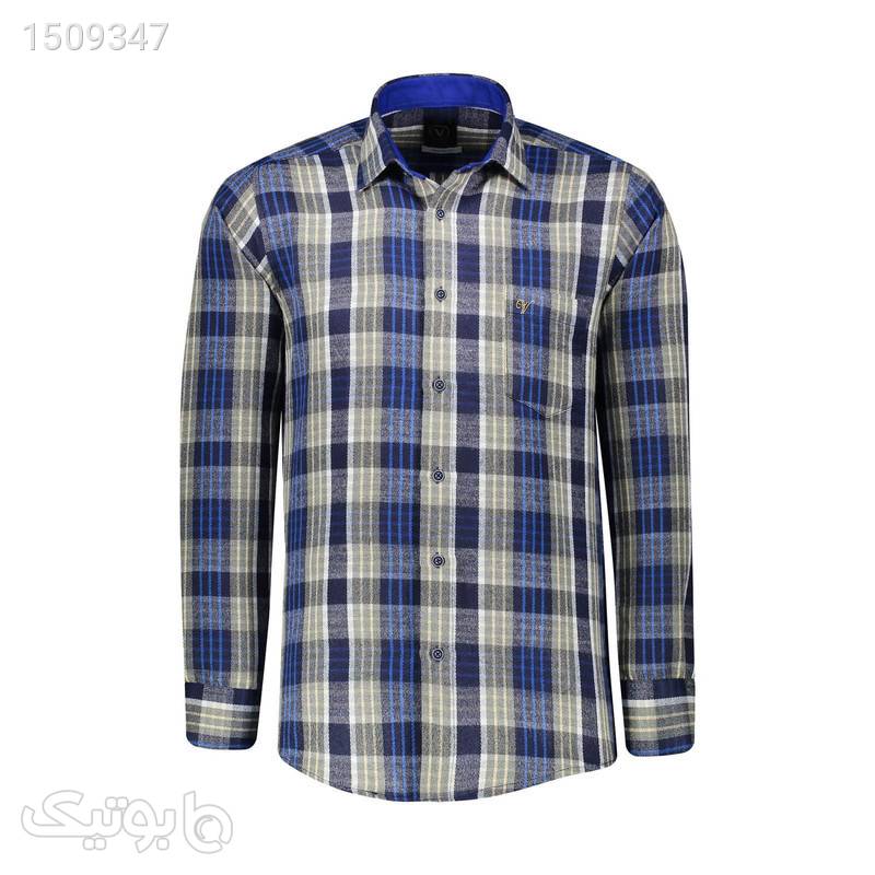 پیراهن آستین بلند مردانه ونکات مدل RVN485207 بسته 2 عددی آبی پيراهن مردانه