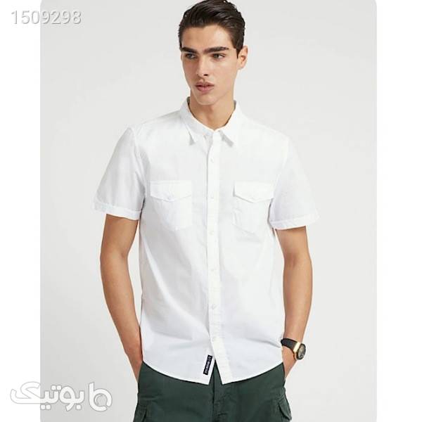 پیراهن آستین کوتاه مردانه ال سی وایکیکی مدل SLIMBUXEWE سفید پيراهن مردانه