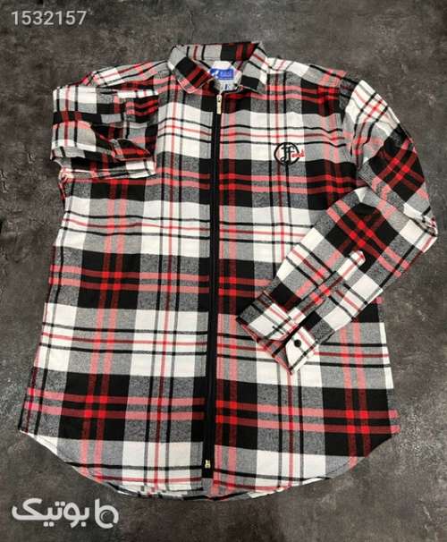 پیراهن زیپ‌دار چهارخونهضخیم پارچه پشمی کد۶۵ زرشکی 02 2023