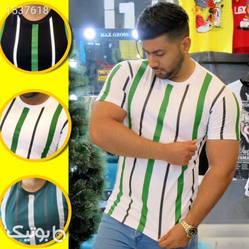تیشرت راه راهپنبه دو رنگ مشکی و سفید مشکی 02 2023