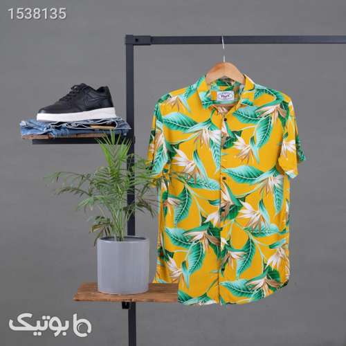 پیراهن هاوایی Raha مدل 1468 زرد 02 2023