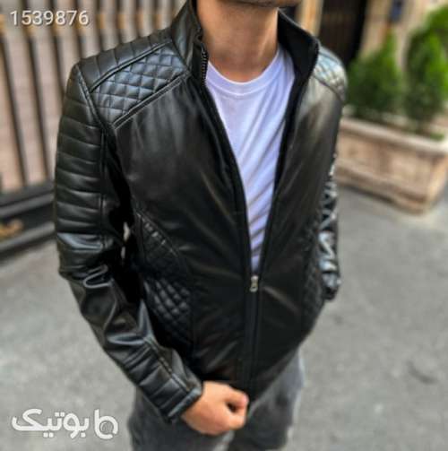 کاپشن چرم اسپرت مشکی 02 2023