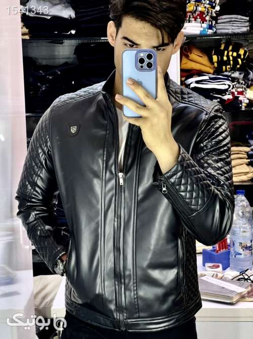 کاپشن چرم درجه یک 87 مشکی 02 2023