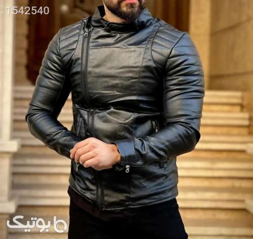 آفر استثنایی سایز M کاپشن چرم تمام خز زیپ کج مردانه درجه یک مشکی 02 2023