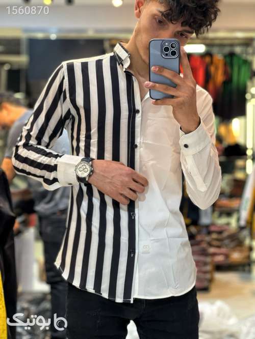 پیراهن پارچه بوگاتی ترکیبی جدید ۲۰۲۳ سفید 02 2024