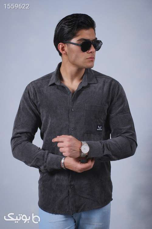 پیراهن کبریتی تک جیب رنگ زغالی تعداد محدود مشکی 02 2024