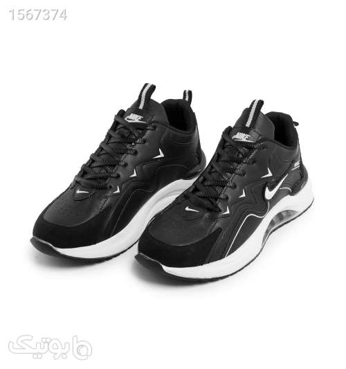 کفش اسپرتNike مردانه مشکی بندی چرم مصنوعیمدل 42691 مشکی 02 2024