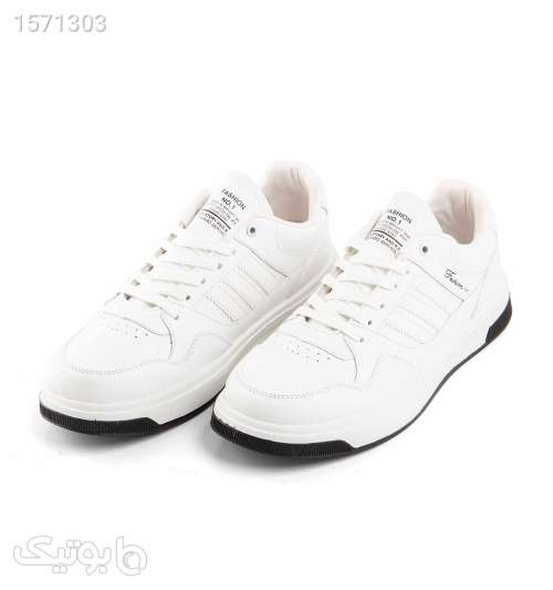 کفش اسپرت Adidas مردانه سفید بندی چرم مصنوعی مدل 43530 سفید 02 2024