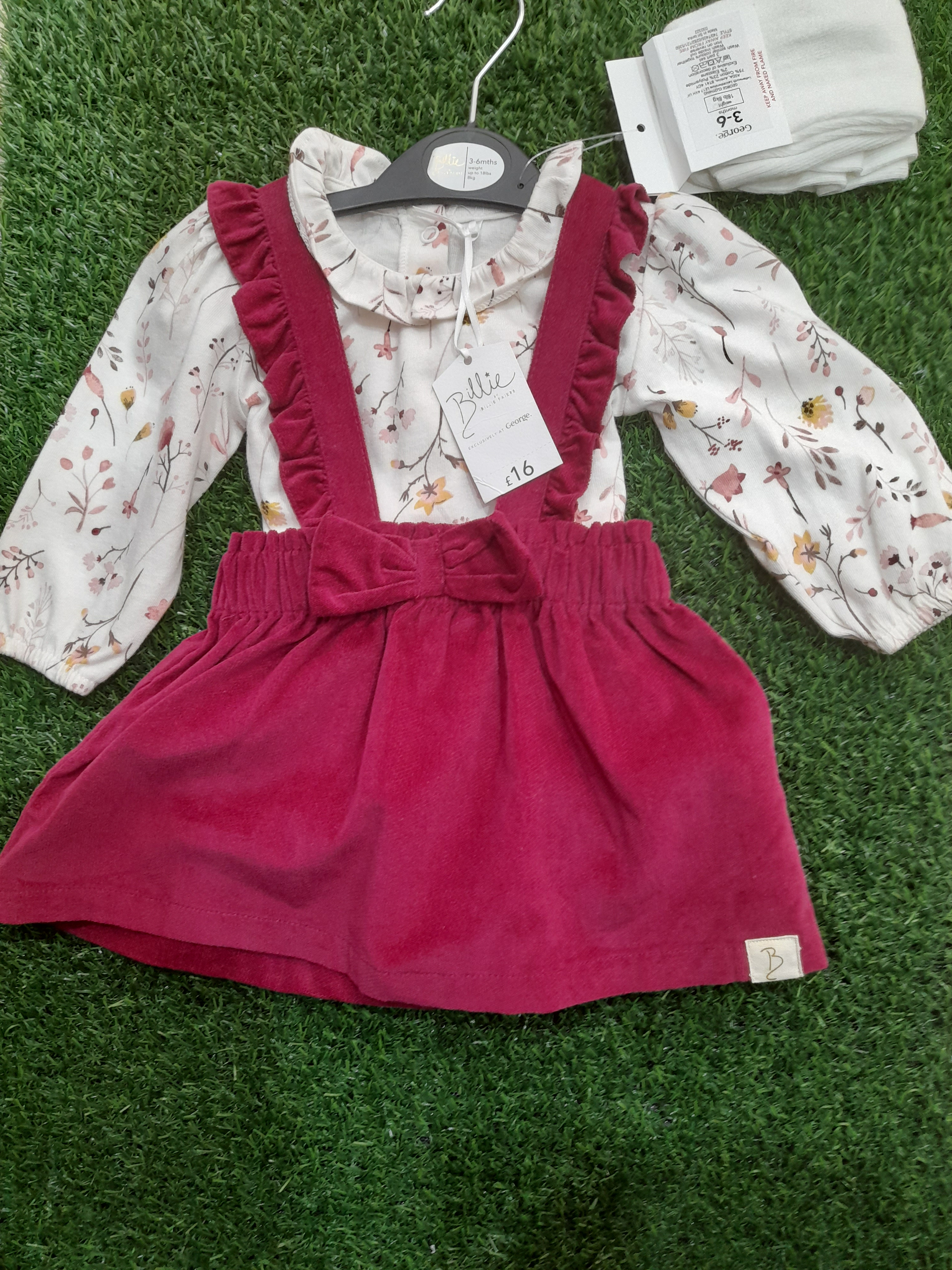 لباس سه تیکه جورج اورجینال ۳تا ۶ ماه - لباس کودک دخترانه
