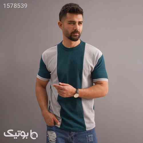 تیشرت مردانه سبز طوسی مدل Kaveh