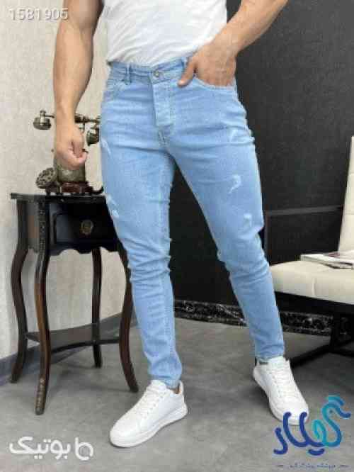 شلوار جین مردانه آبی شلوار مردانه اسکینی - شلوار جین مردانه