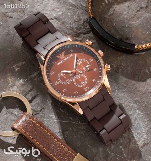 ساعت مچی مردانه عقربه ای Emporio Armani مدل 40385 قهوه ای 03 2024