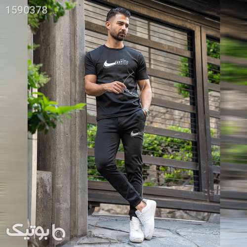 ست تیشرت شلوارنایک مردانه مدل Radmehr مشکی 03 2024