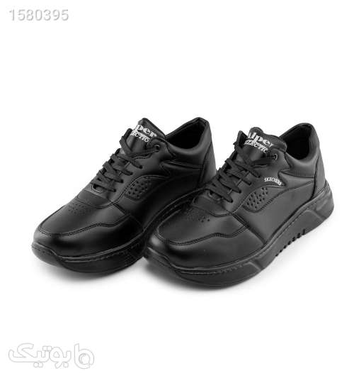 کفش روزمره مردانه Skechers چرم مصنوعی بند دار مشکی مدل 44513 مشکی 03 2024