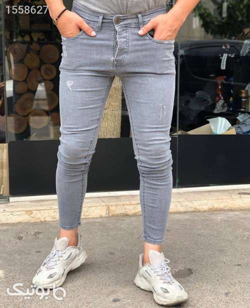 شلوار لی خاکستری مردانه کد tyj64357875rr طوسی 02 2024