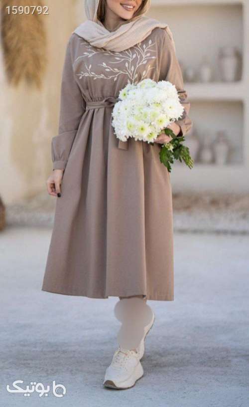 پیراهن گلدوزی سبز 03 2024
