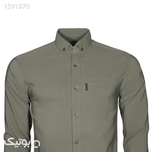 پیراهن آستین بلند مردانه مدل تک جیب 04 سبز 03 2024