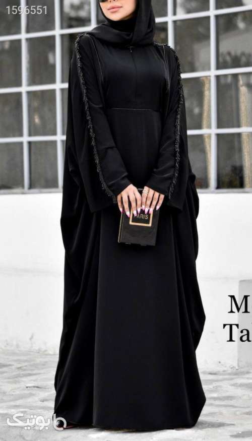 مانتو عبایی شیک مشکی 03 2024