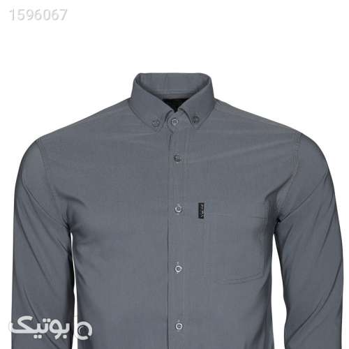 پیراهن آستین بلند مردانه مدل تک جیب 03 طوسی 03 2024