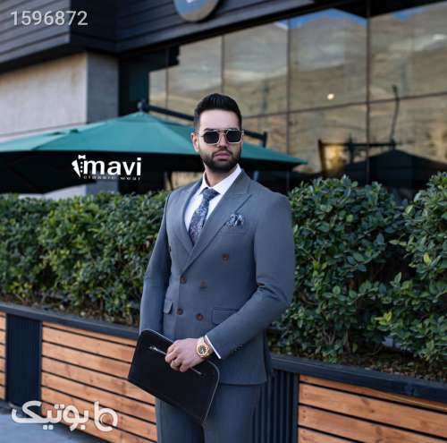 کت شلوار دبل برست  مشکی 03 2024