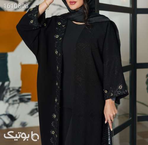 مانتو عبایی بلند مشکی 03 2025