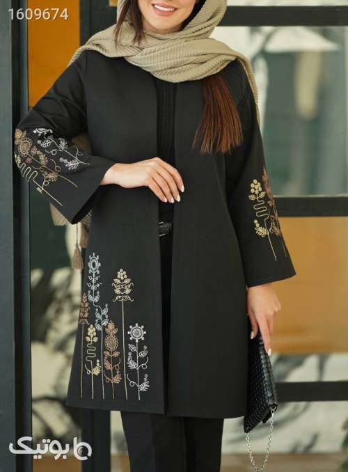 مانتو نوروزی  مشکی 03 2025