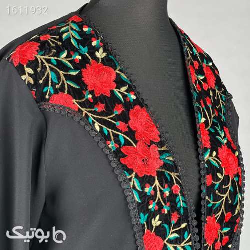 مانتو زنانه مدل مازراتی خرج کار هندی کد AK1088 مشکی 03 2025