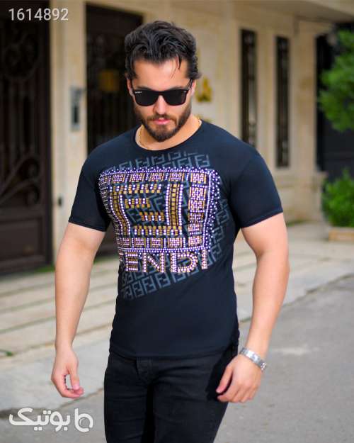 تیشرت مردانه fendi مدل Ripel... مشکی 04 2025