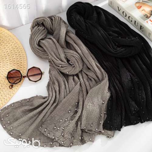 شال برشکا وارداتی پلیسه مرواریدی سورمه ای 04 2025