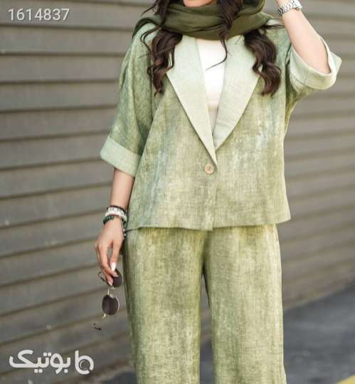 ست کت شلوارشیک وخفن سبز 04 2025