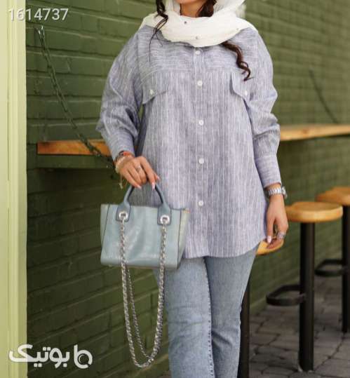 شومیزپیراهنی راه راه نقره ای 04 2025