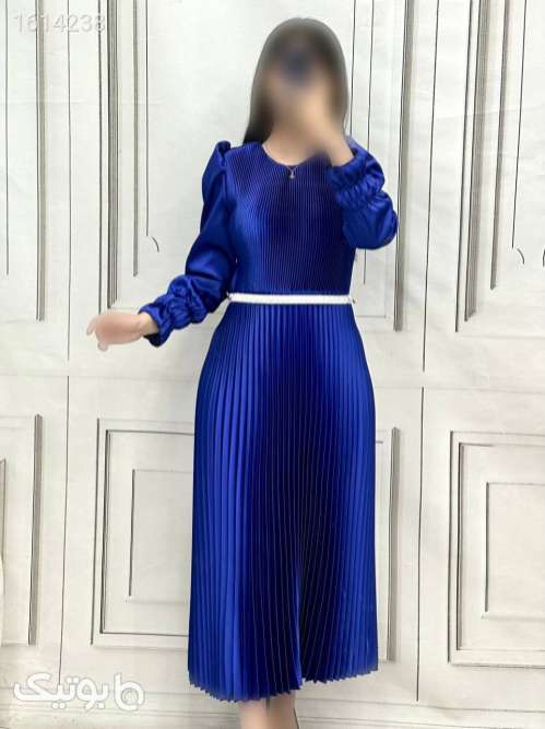 پیراهن مجلسی پلیسه آبی 04 2025