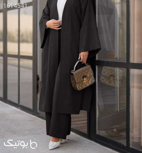مانتوشلواربهاری شیک وزیبا مشکی 04 2025