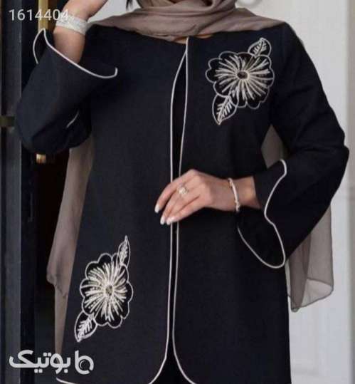 مانتومخمل شانل شیک وزیبا مشکی 04 2025