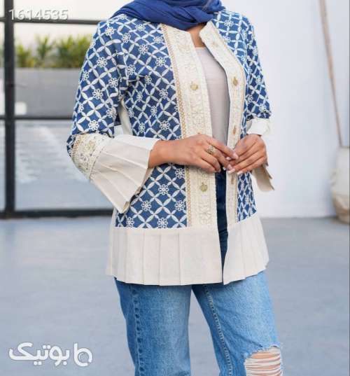 مانتوکتی جذاب دخترونه آبی 04 2025