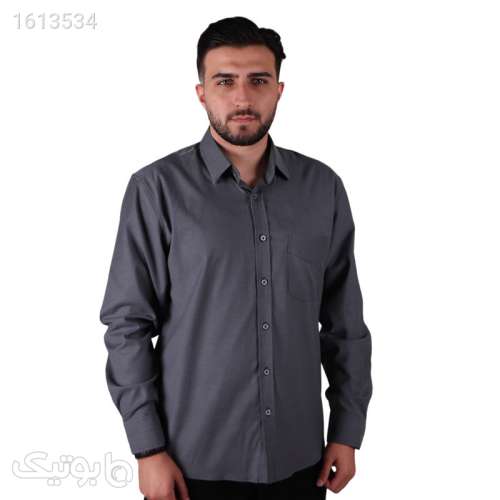پیراهن آستین بلند مردانه مدل شانلی کد 410104 رنگ طوسی آبی 04 2025