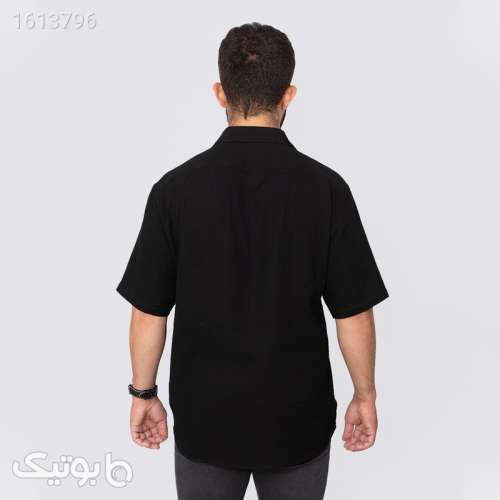 پیراهن آستین کوتاه یقه دکمه دار مردانه مدل 639676 مشکی 04 2025