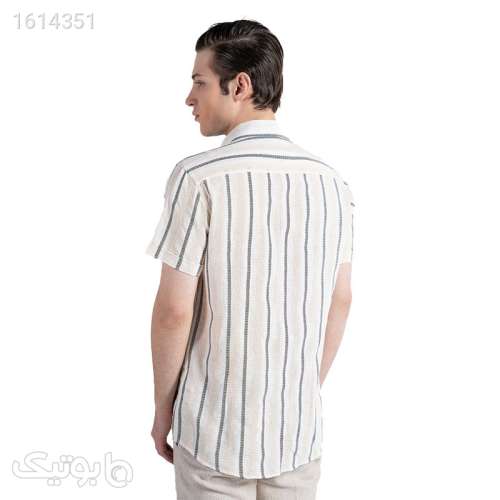 پیراهن آستین کوتاه یقه دکمه دار مردانه هوکانی مدل 1064813 سفید 04 2025