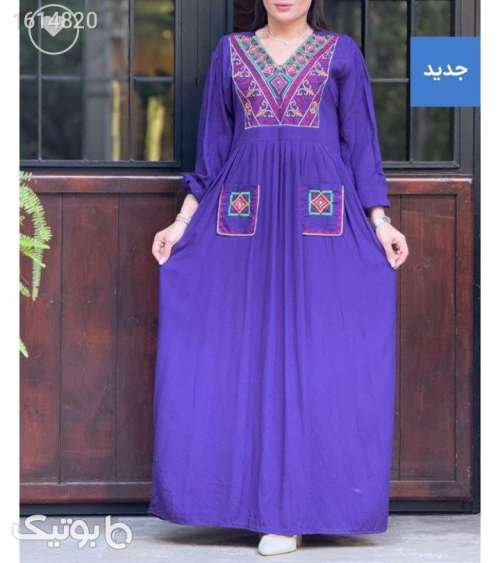 ماکسی نخی گلدوزی شیک وزیبا آبی 04 2025