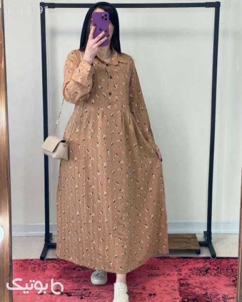 پیراهن گل گچی مدل گیتی  همراه با کمربند سبز 04 2025