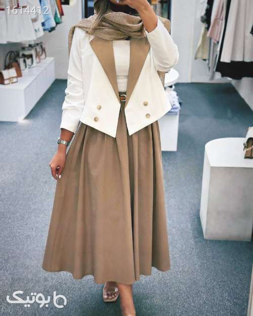 کت و دامن کمربندجذاب دخترونه آبی 04 2025