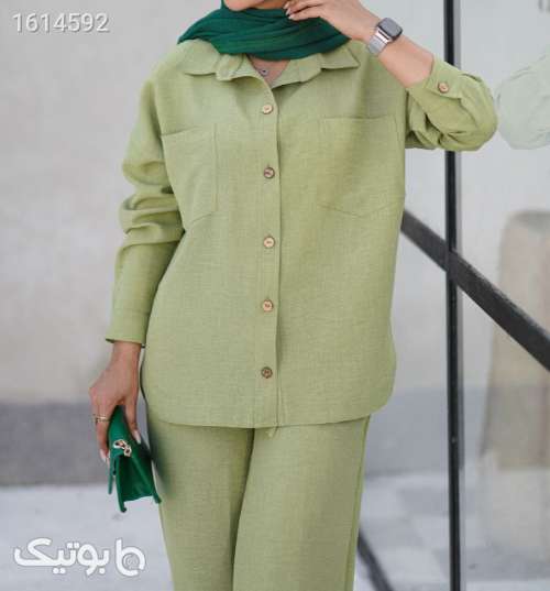 شومیزشلواربهاری خنک وسبک سبز 04 2025